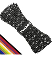 VVAAGG Reflective Paracord Rope 100FT, 7 Strand Nylon para Cord Lanyard Utility 550 Parachute Cor...