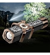 SKYFIRE 4000 Lumens Rechargeable Flashlight, Tactical LED Flashlight with Ignition Lens, USB-C Fa...
