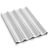 GRIDMANN 18" x 26" Commercial 4 Count Long Aluminum Baguette Pan, Perforated French Bread Loaf Ba...