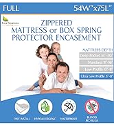 full zippered bed bug low profile box spring mattress protector 54x75 waterproof cover