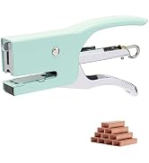 XiowDow Green Plier Stapler with 1000pcs Rose Gold No.10 Staples Manual Mini Stapler Metal Hand H...