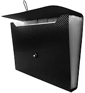 Expanding File Folder with Tabs, 13 Pockets File Organizer Accordion File Holder ,with Elastic Bu...