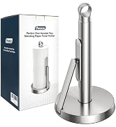 theaoo Heavy-Duty Stainless Steel Paper Towel Holder with Tension Arm – Easy One-Handed Tear, Mod...