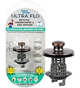 Drain Buddy Ultra Flo No Installation Clog Preventing 2 in 1 Tub Drain Stopper and Hair Catcher f...