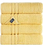 Hammam Linen Yellow Bath Towels 4-Pack - 27x54 Soft and Absorbent, Premium Quality Perfect for Da...