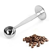 Silver Coffee Scoop Portable Stainless Steel Stand 2 In 1 Coffee Powder Measuring Scoops Tamper S...