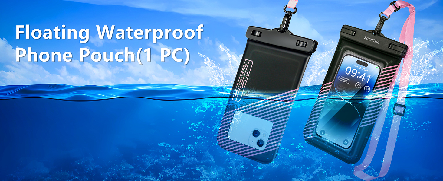 floating waterproof phone protector pouch iphone water case holder under water park pool Vacation