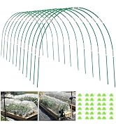 JCKHXG 72pcs Garden Hoops for Raised Bed, 12 Sets of 8FT Long Greenhouse Hoops Grow Tunnel, Rust-...