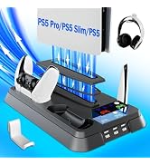 PS5/Slim/Pro Stand for PlayStation 5 Disc & Digital Console, PS5 Cooling & Charging Station, PS5 ...