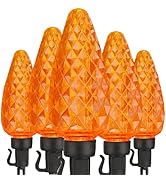 ODEETRONIC Orange Lights, 33ft 50 LED C9 Orange Christmas Lights Connectable, 120V UL Certified P...