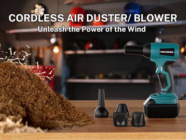 Compressed Air Duster comes with nozzles compatible with Makita battery 18v leaf blower