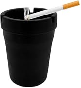 Ohleats Car Ashtray, Smokeless Self-Extinguishing Cup, Black | Eco-Friendly Plastic, Leak-Proof &...
