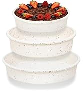 AOTASO 6 8 10 inch Silicone Round Cake Pans with Metal Reinforced Frame, Nonstick Layer Cake Mold...