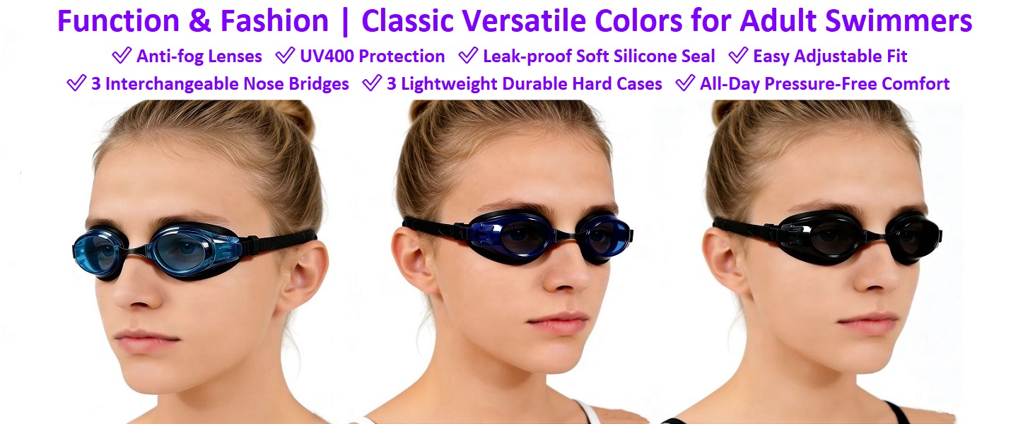 YUENREE 3 Pack Adult Swim Goggles