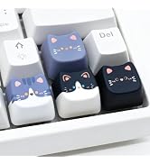 Tapbloom Artisan Keycaps, 4 Keys Cute Cat Custom Cover Caps for MX Mechanical Keyboard, Resin Han...