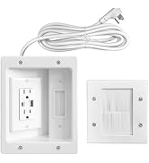 TV Cord Hider for Wall Mounted TV – Dual Outlet in-Wall Cable Management Kit for Power & Low Volt...