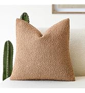 Foindtower Textured Boucle Throw Pillow Covers Accent Solid Pillow Cases Cozy Soft Decorative Cou...