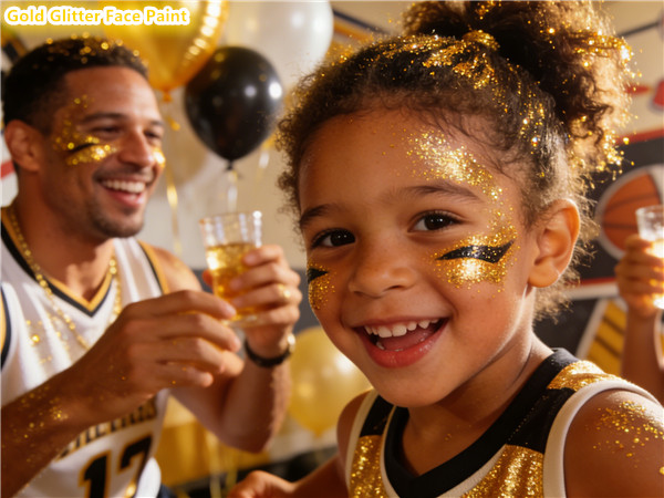 gold glitter face paint