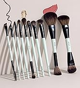 Jessup Makeup Brushes Set 10pcs, Double Sided Foundation Contour Blush Highlight Blending Eyebrow...