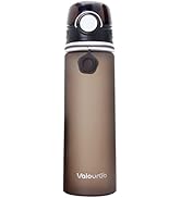 Valourgo Collapsible Water Bottle, Silicone Foldable with Leak Proof Valve BPA Free - gray 21 oz
