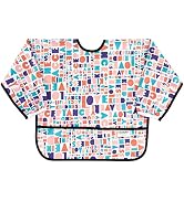 Bumkins Sleeved Bib Baby Bib, Toddler Bib, Smock, Waterproof Fabric, Fits Ages 6-24 Months