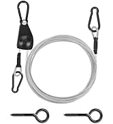 TooTaci 15ft Outdoor Clothesline Kit, 3/16" PVC Coated Wire Rope Heavy Duty Portable Clothes Line...