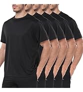 HovSiyla 1/5 Pack Workout Shirts for Men Athletic Running Gym Quick Dry Short Sleeve Performance ...