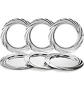 ZENFUN 6 Pack Silver Charger Plates - Stainless Steel Dinner Chargers with Spiral Design for Deco...