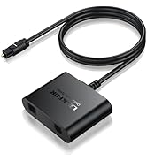LiNKFOR 1X2 Toslink Optical Digital Audio Splitter Digital Toslink Fiber Optical Splitter 1 Male ...