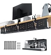 KEEGH 16 in Under Desk Cable Management Tray, Capacity Cable Tary, 3 Pack | No Drill Clamp Mount,...