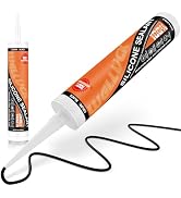 WELLUCK Black Silicone Caulk, 100% Waterproof Silicone Sealant Adhesive Caulking,for RV, Kitchen,...