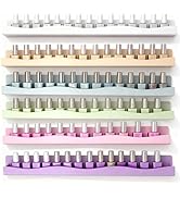 SOVQUEST 6 Pack Nail Polish Wall Racks 15 Inch Acrylic Multi Color Floating Shelves for Kids Book...