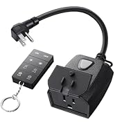 DEWENWILS Outdoor Dimmer for String Lights, 100FT Remote Range, IP44 Waterproof Plug-in Dimmer fo...