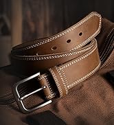 CHAOREN Full Grain Leather Belt for Men, Work Belts for Men Heavy Duty, Daily Wear for Jeans Pants