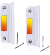 2Pcs Doorbell Push Button, White Heavy Duty Metal Door Bell Wired Button LED Lighted Wall Mounted...