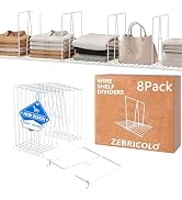 shelf dividers, create 40% more closet space, Set of 8, 12 inch wire shelf dividers, closet organ...