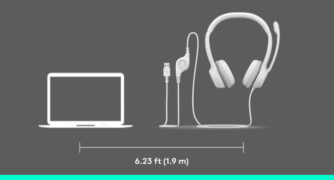 h390 off-white 6.23 feet cable