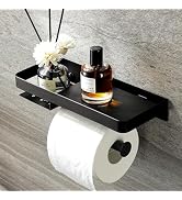 YIGII Toilet Paper Holder with Shelf - Toilet Paper Holder Wall Mount Toilet Roll Holder with Wip...