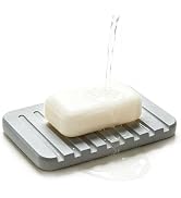 YIUMAF Self Draining Diatomite Stone Soap Dish, Waterfall Drainer Water Absorbing Soap Holder for...