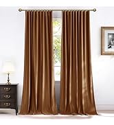 NICETOWN Bronze Velvet Curtains 84 inch Length for Nursery and Kitchen, Room Darkening Heat Block...