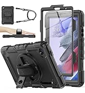 Case for Samsung Galaxy Tab A7 Lite 8.7'' with Screen Protector Pencil Holder [360 Rotating Hand ...