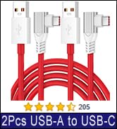Jelanry Right Angle 2-Pcs 6FT USB A to C Cable for OnePlus SUPERVOOC 80W 67W 65W, USB Type C Cabl...