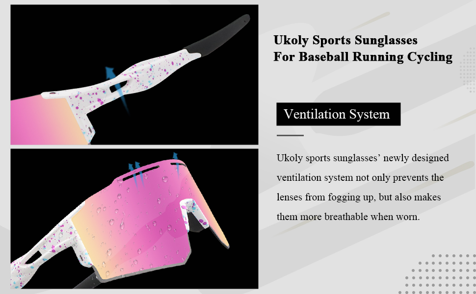 Ukoly Sports Sunglasses For Baseball Running Cycling