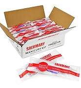 Professional Disposable Manicure Kit Basics 3 Piece Nail Kit, Wood Nail File 100/180 Grit, Mini B...