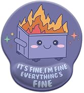 Blusabaca Dumpster on Fire Mouse Pad with Wrist Rest Ergonomic Mousepad | Funny Cute, Wrist Suppo...