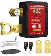 FASTSTORM Kill Switch 12V Remote Battery Disconnect Switch 250A with Led Voltage Display Automati...