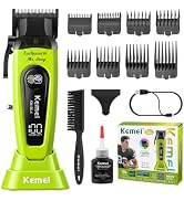 KEMEI 90-4 Professional Hair Clippers for Men, 11500 RPM Barber Clippers with LED Display, Cordle...