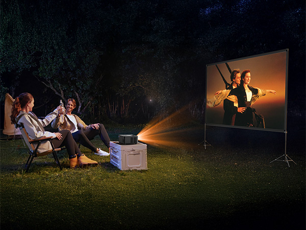 Projector Screen with Stand 120 Inch, 16:9 4K HD Portable Projector Screen Indoor Outdoor