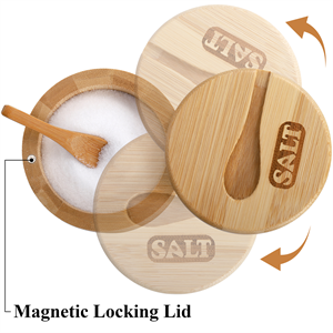 Wooden Spice Containers with Magnetic Swivel Lids