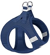 Navy blue circular pet carrier or travel bag with metal top handle and ventilation cutouts, compact portable design for small animals.
